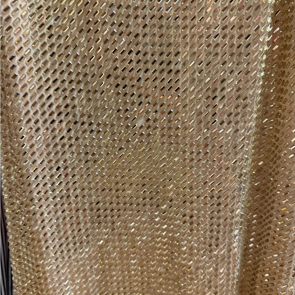 SELF PORTRAIT CHAMPAGNE RHINESTONE DRAPE MAXI DRESS SIZE US4. UK8. - Picture 7 of 11